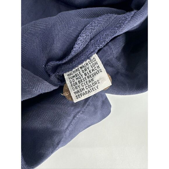 Tommy Bahama Men Hawaiian Shirt 100% Silk XL Blue Palm Logo Long Sleeve Button - Picture 11 of 11